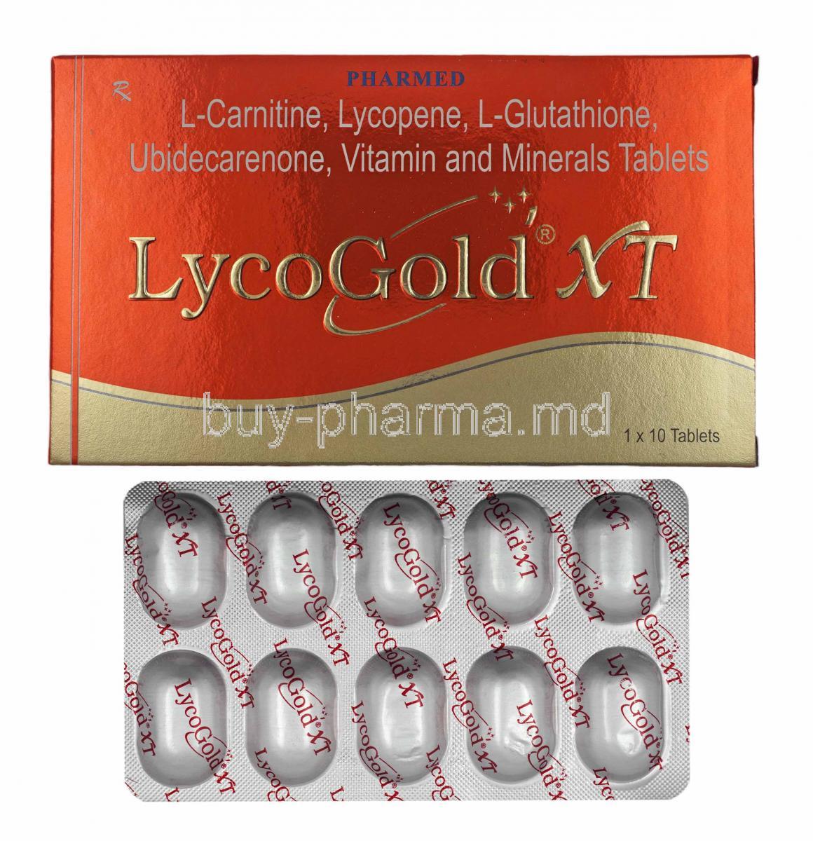 Lycogold XT box and tablets