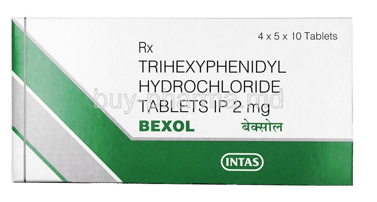 Bexol ,Trihexyphenidyl,2mg,Tablet, box