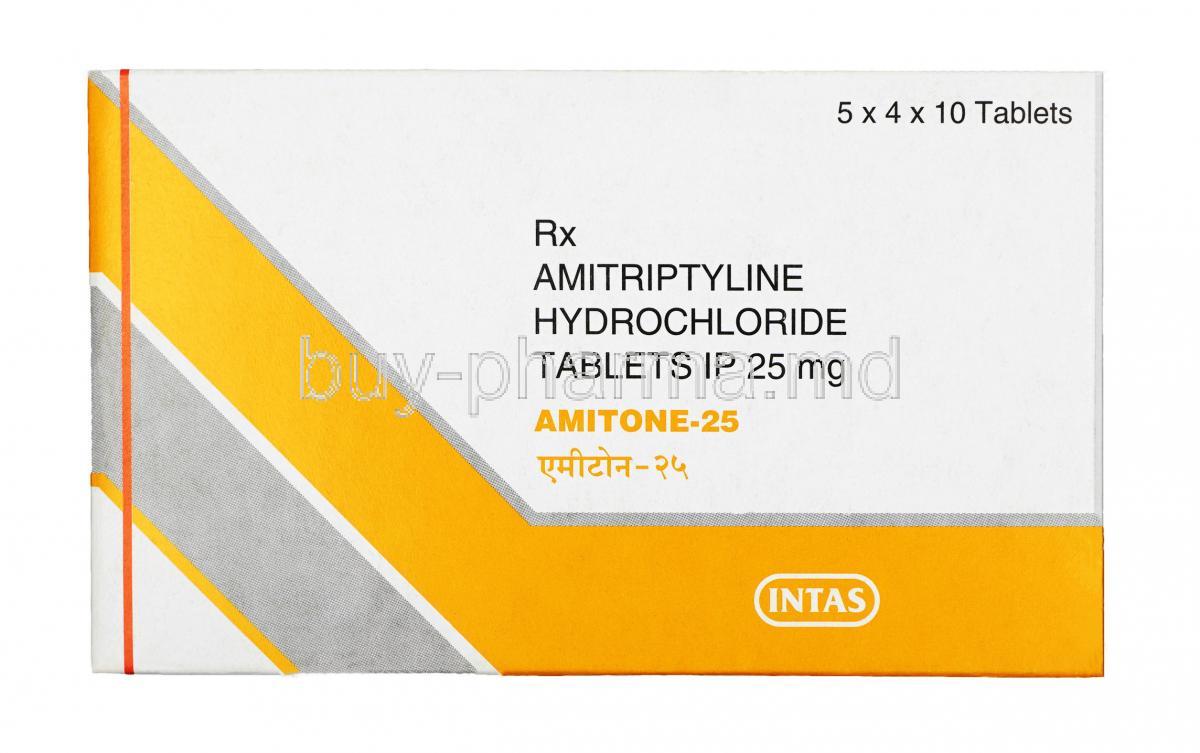 Amitone, Amitriptyline,  25mg, Tablet, box