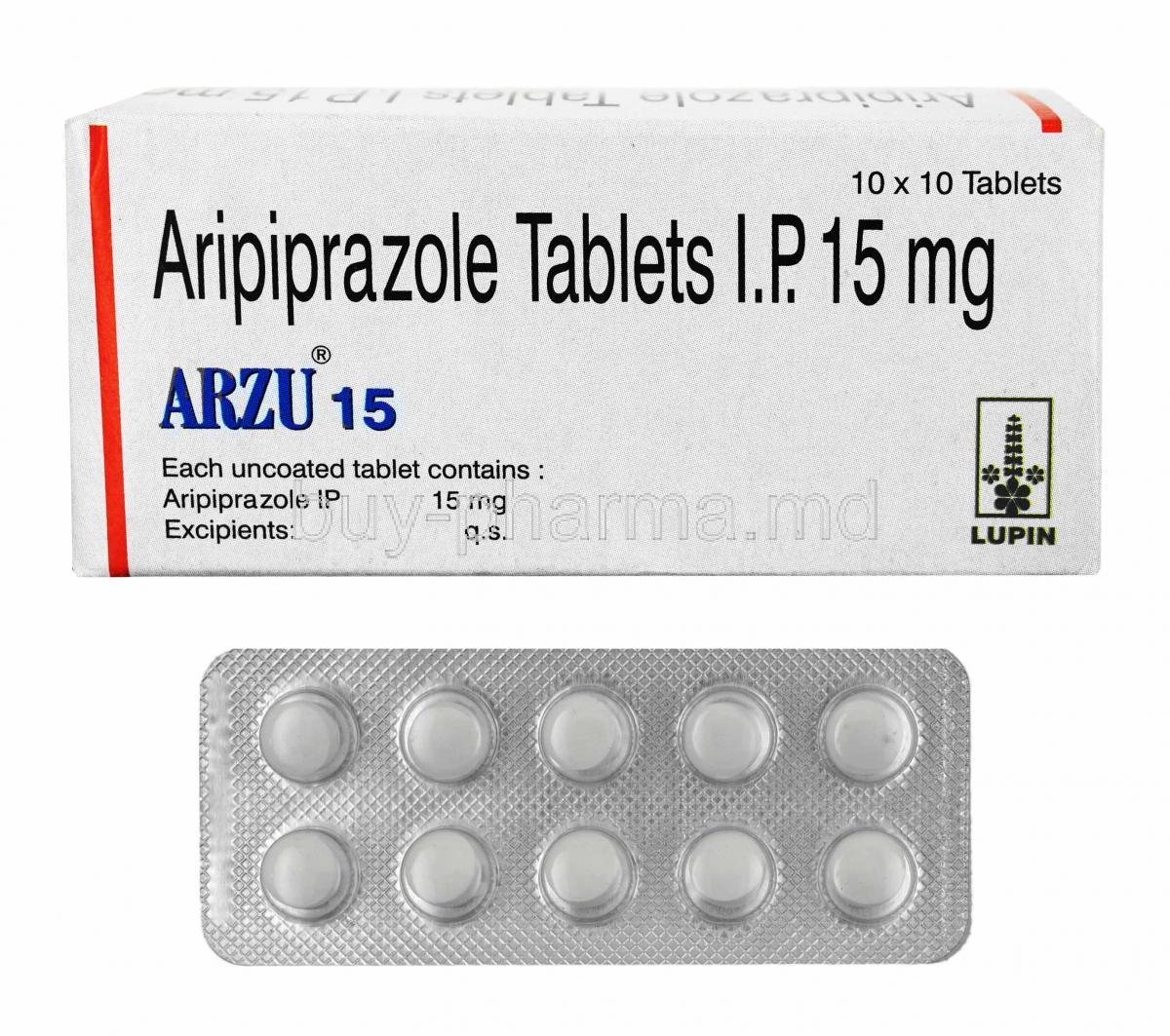 Arzu, Aripiprazole 15mg box and tablets