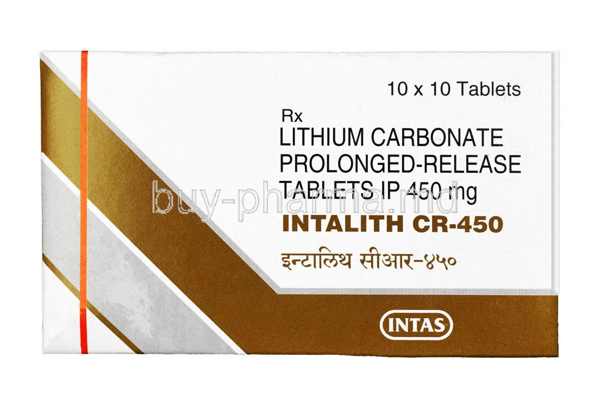 Intalith CR,Lithium 450 mg, Tablet(CR), box