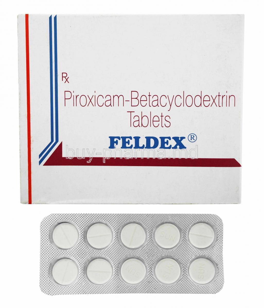 Feldex, Piroxicam box and tablets