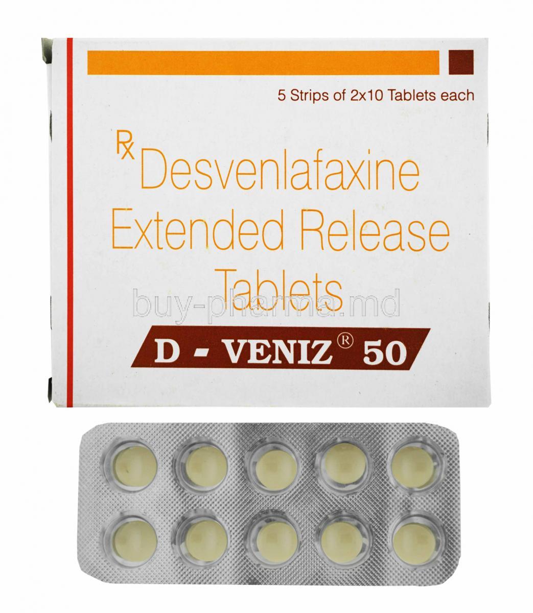 D-Veniz,Desvenlafaxine box and tablets