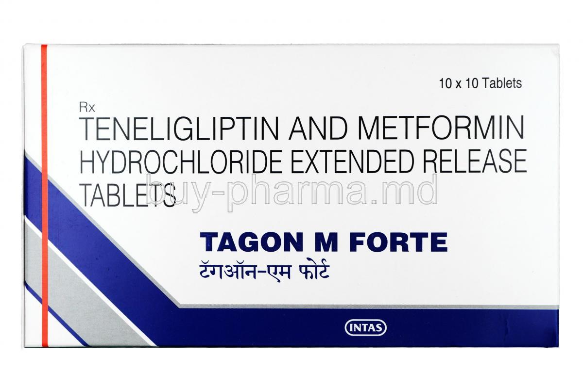 Tagon M Forte, Metformin + Teneligliptin, Tablet(ER), box