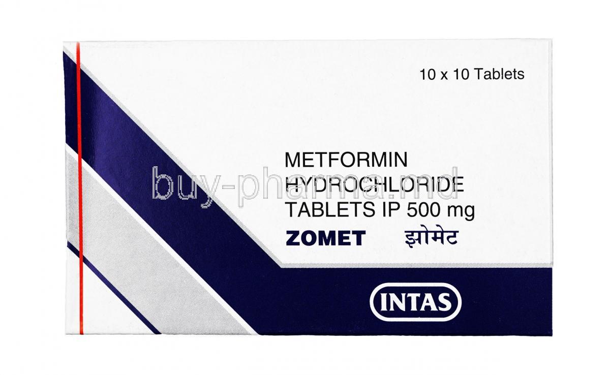 Zomet, Metformin 500 mg,Tablet, box