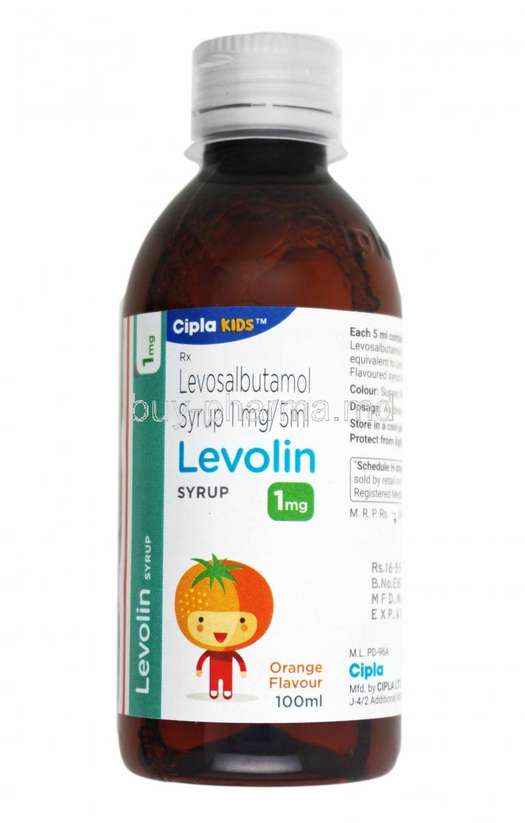 Levolin Syrup, Levosalbutamol bottle