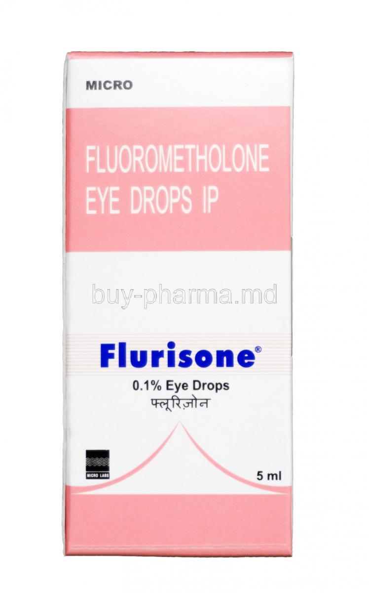 Flurisone 0.1% Eye Drop, Fluorometholone 0.1% wv, Eyedrop, Box