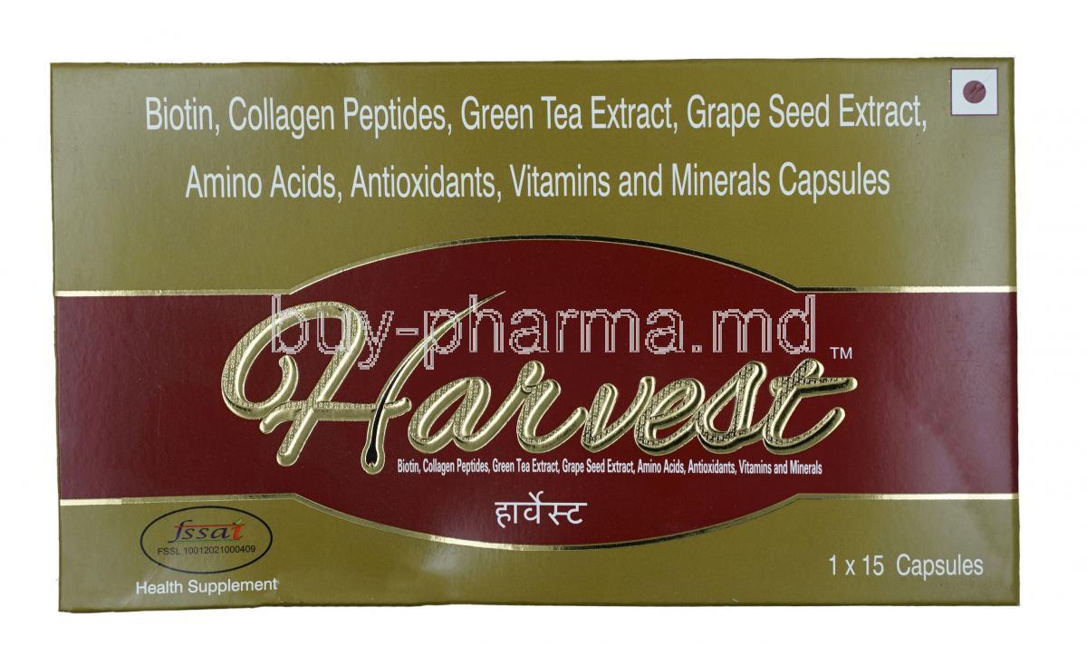 Harvest, a multivitamin made from natural extracts, Soft Gelatin Capsule, Box