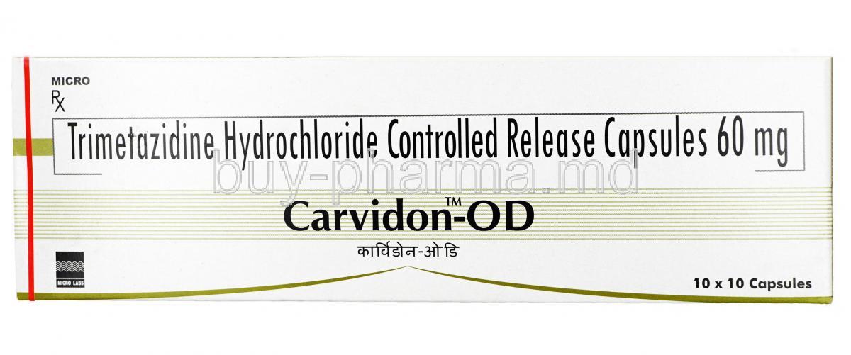 Carvidon OD, Trimetazidine 60 mg, Tablet(CR), Box