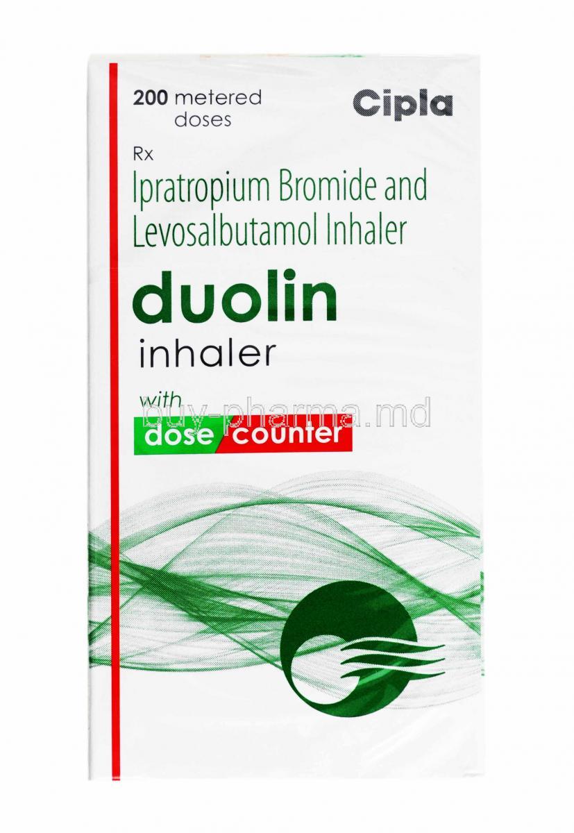 Duolin Inhaler, Levosalbutamol and Ipratropium box