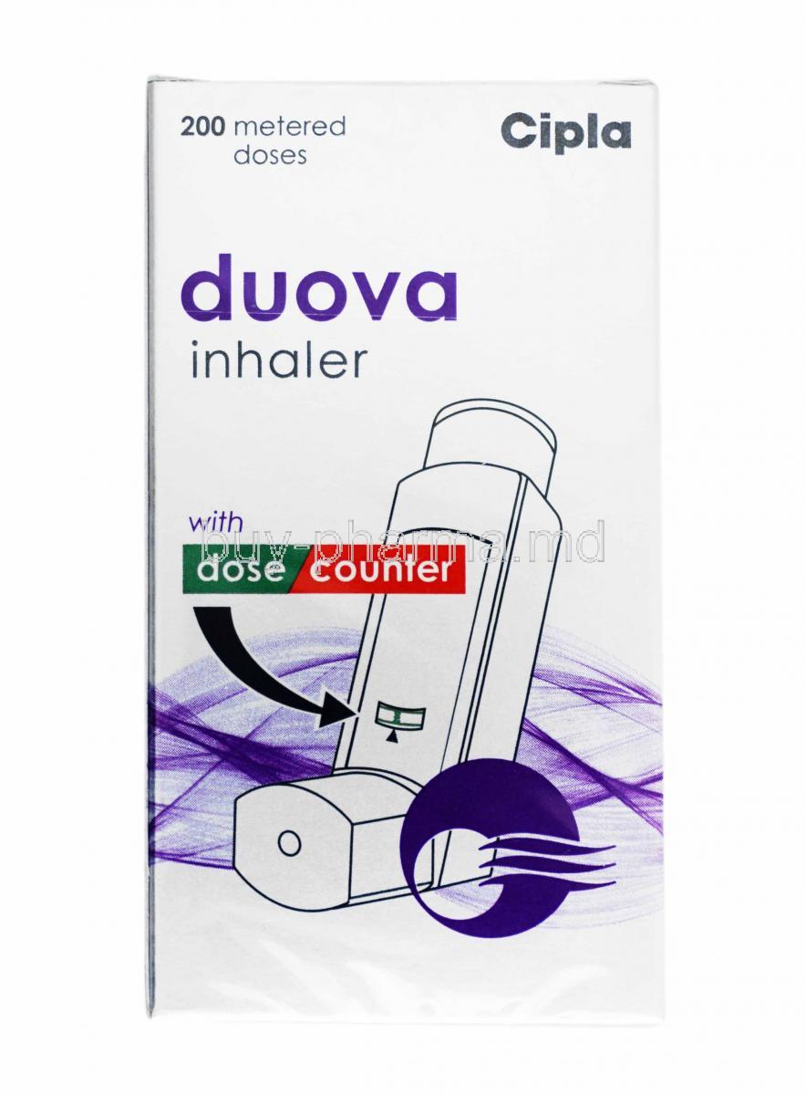 Duova inhaler, Formoterol and Tiotropium box