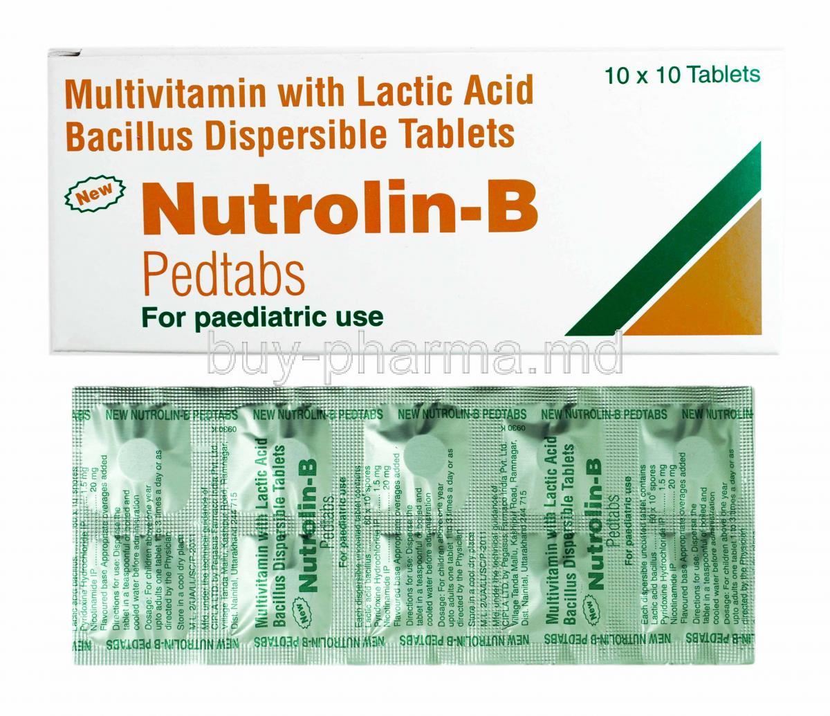Nutrolin-B box and tablets