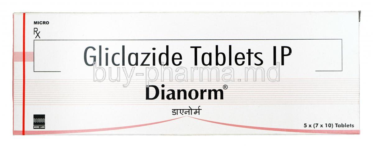 Dianorm, Gliclazide 80 mg, Tablet, Box