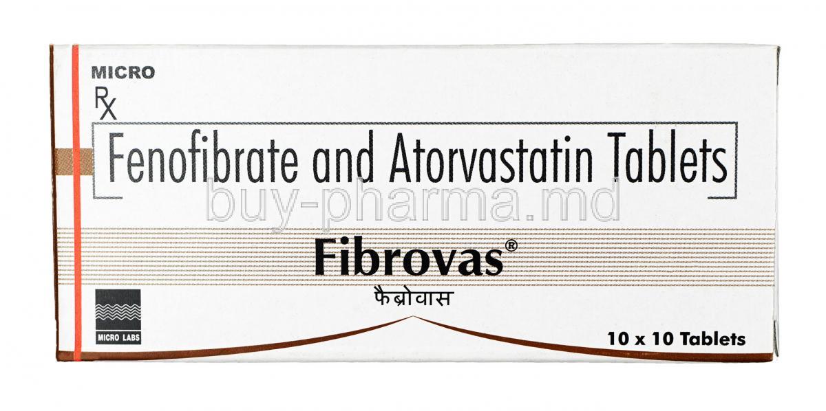 Fibrovas, Atorvastatin 10mg + Fenofibrate 160mg, Tablet, Box