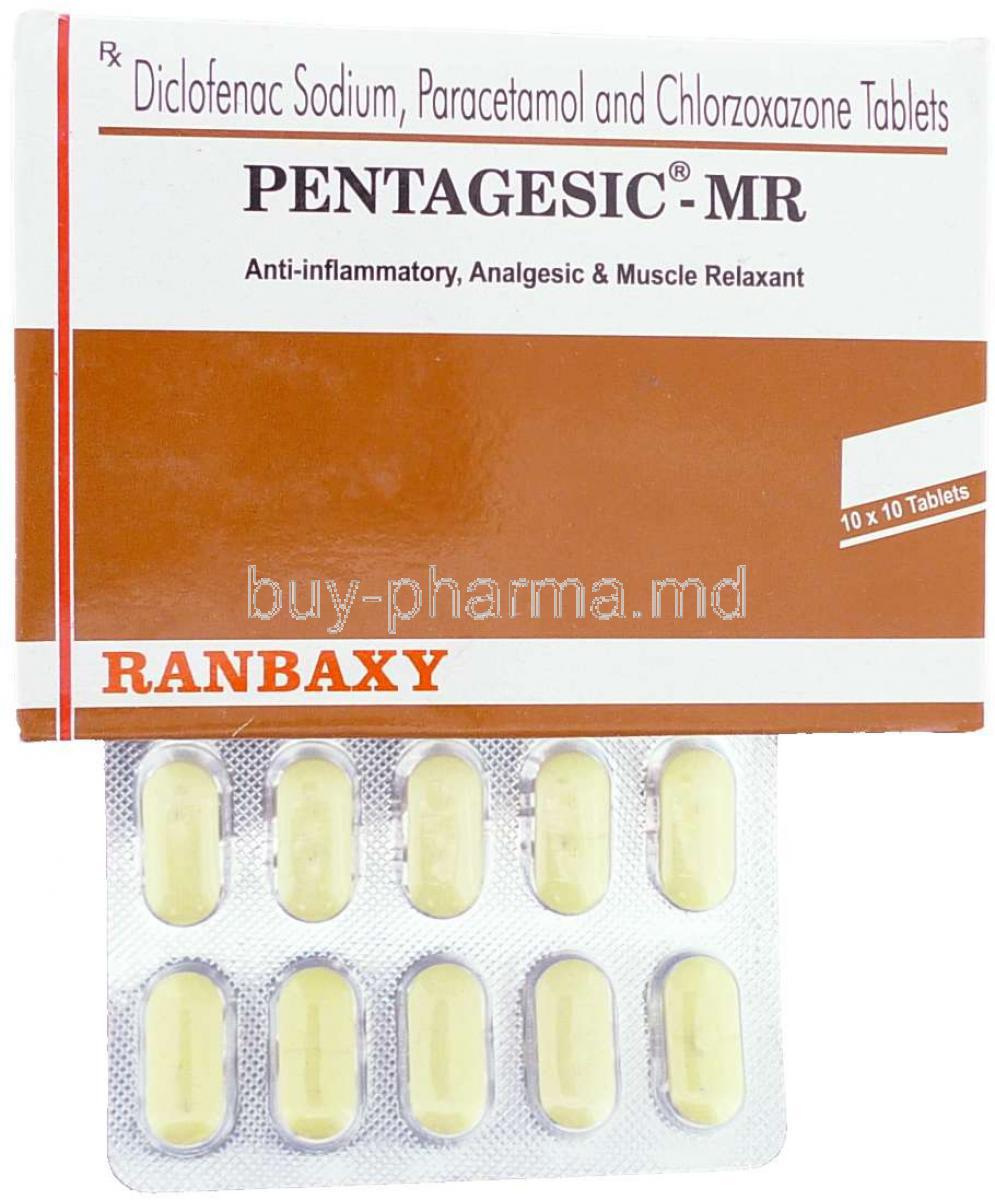 Pentagesic-MR,  Diclofenac Sodium/ Paracetamol/ Chlorzoxazone