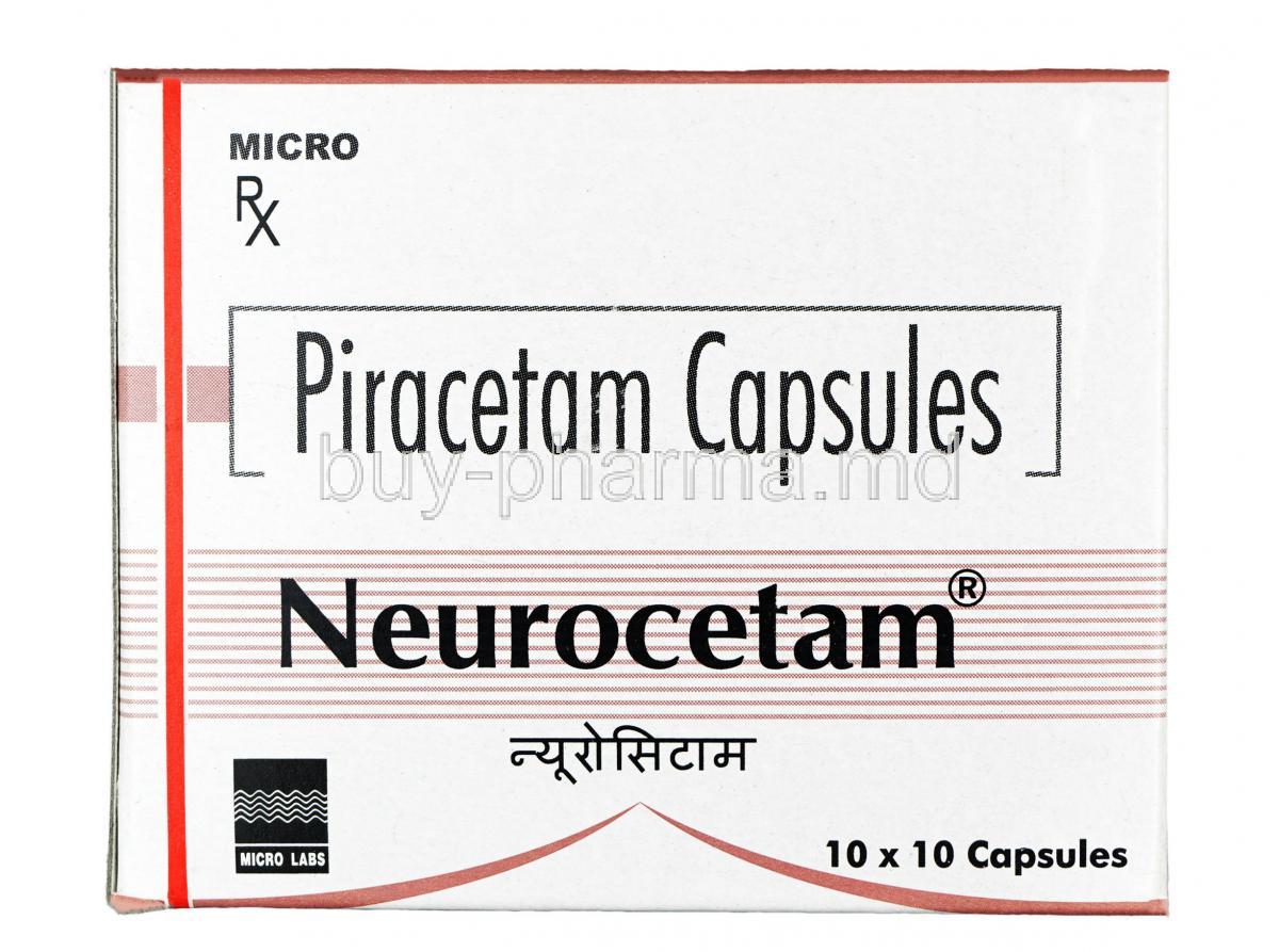 Neurocetam, Piracetam 400 mg, Capsule, Box