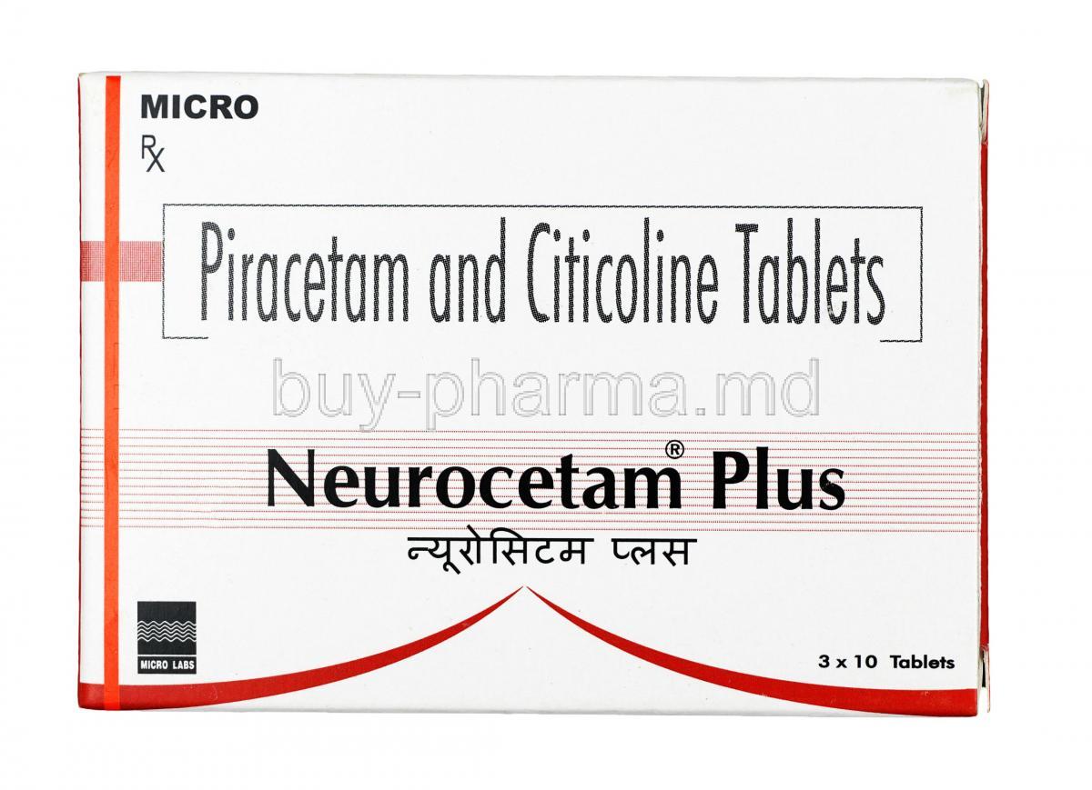 Neurocetam Plus, Citicoline 500mg / Piracetam 800mg, Tablet, Box