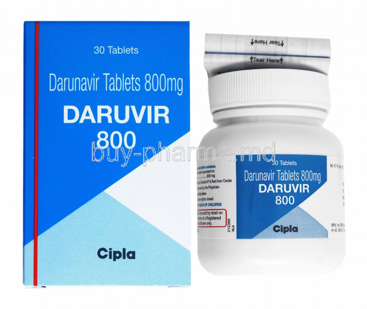 Daruvir, Darunavir 800mg box and tablets