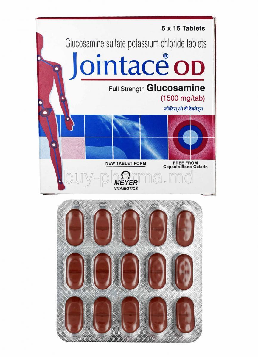 Jointace OD, Glucosamine box and tablets