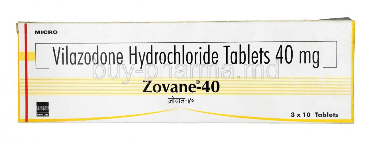Zovane, Vilazodone 40 mg,Tablet, Box