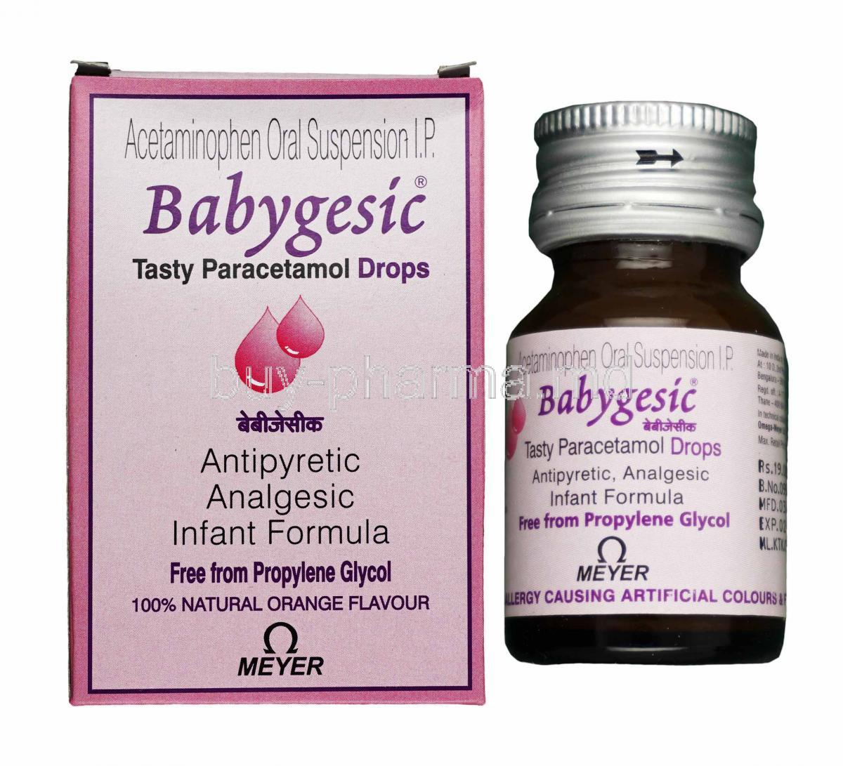 Babygesic drops box and bottle