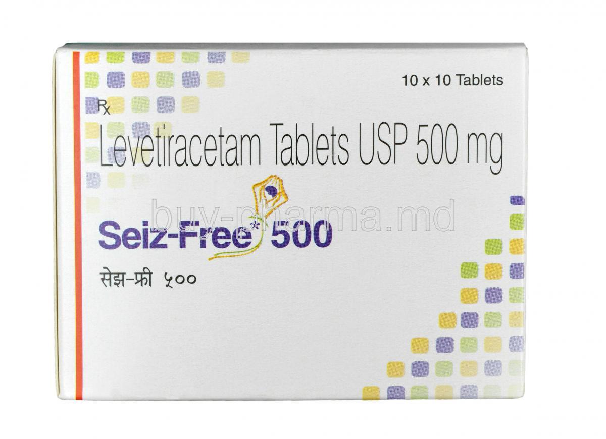 Seiz-Free, Levetiracetam 500 mg, Tablet, Box