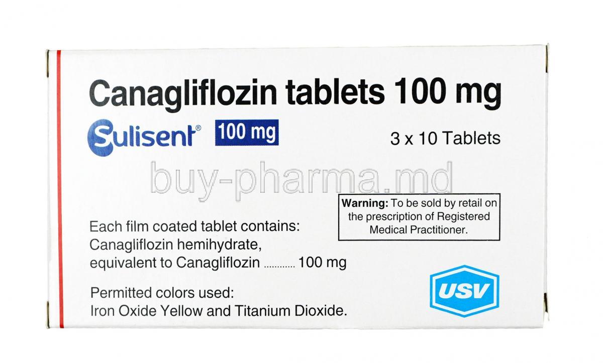 Sulisent, Canagliflozin 100 mg, Tablet, Box