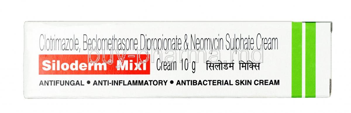 Siloderm Mixi Cream, Beclometasone 0.025% ww / Neomycin 0.5% ww / Clotrimazole 1% ww, cream 10gm, Box