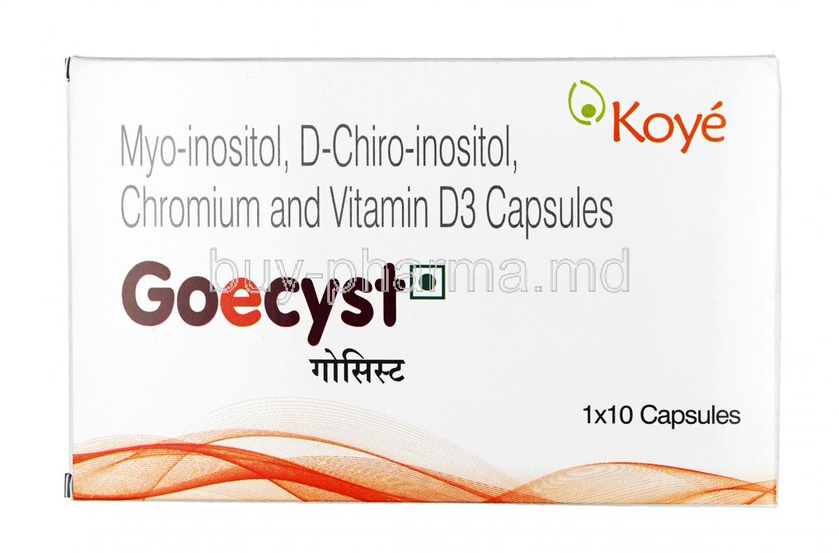 Coecyst, Cholecalciferol / ChroMIUm Picolinate / D Chiro Inositol / Myo Inositol, Capsule,Box