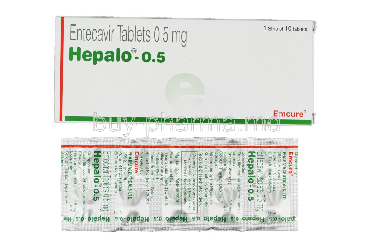 Hepalo - 0.5, Generic Baraclude, Entecavir 0.5mg