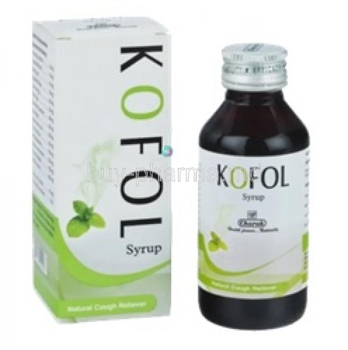 Kofol Syrup box and bottle