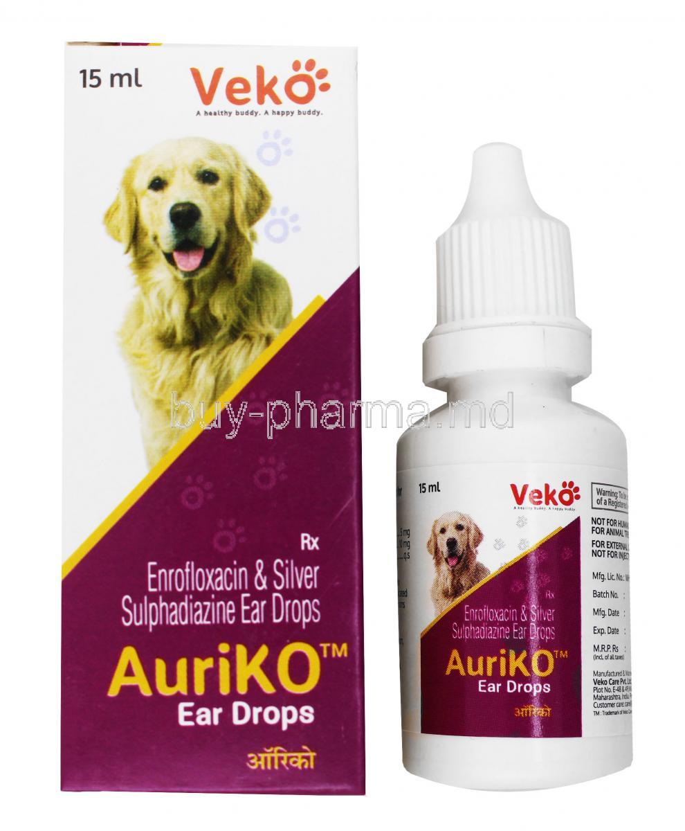 AuriKo Ear Drops for Dogs box and bottle