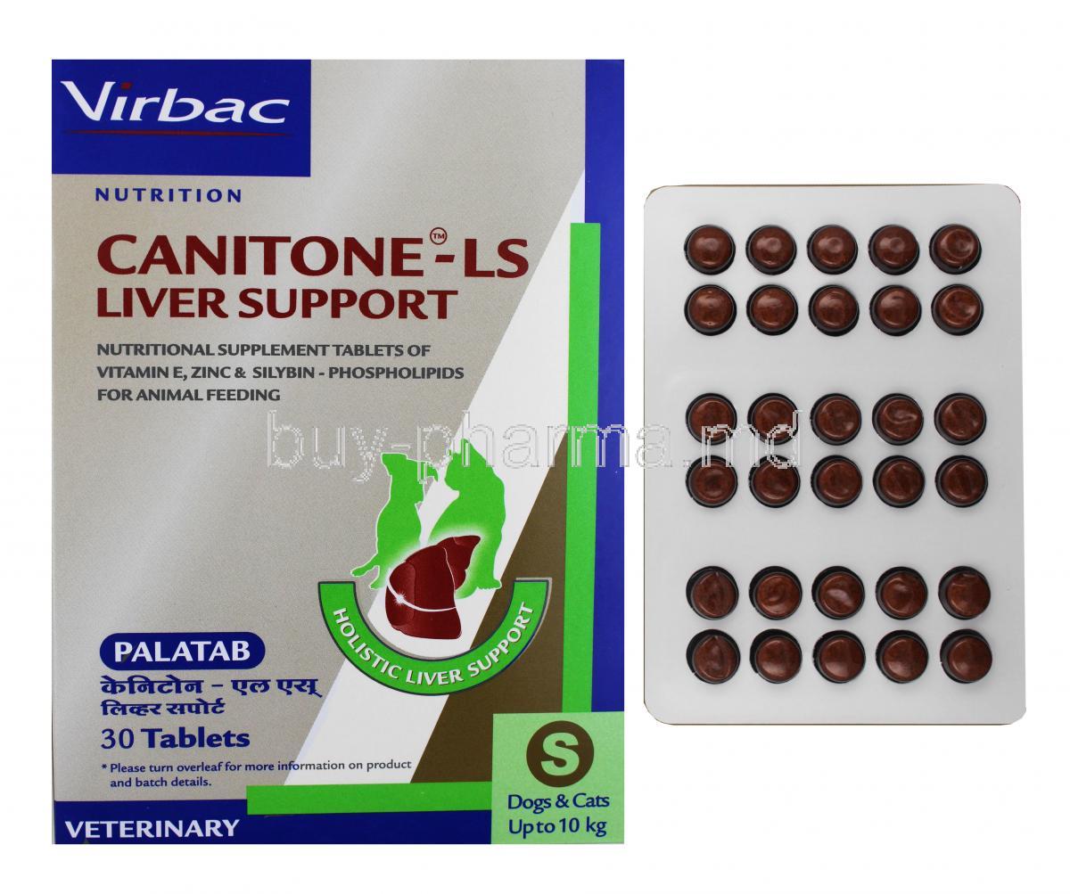 CanitoneT-LS Liver Support for Dogs and Cats box and tablets