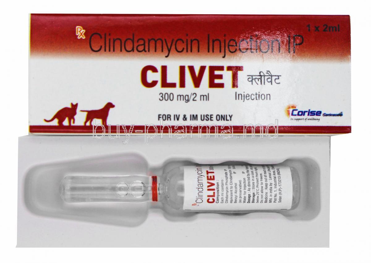 Clivet Injection for Dogs and Cats box and ampoule