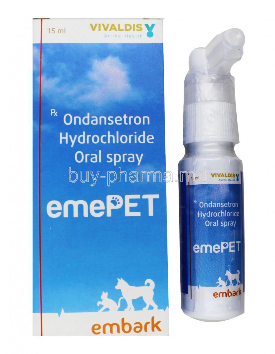 Emepet Oral Spray for Pets box and spray bottle