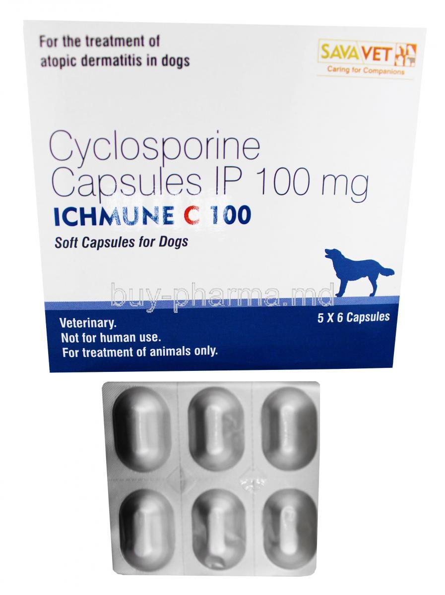 Ichmune C for Dogs box and tablets