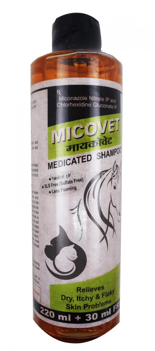 MICOVET shampoo, Miconazole,Chlorhexidine, 200ml, Bottle