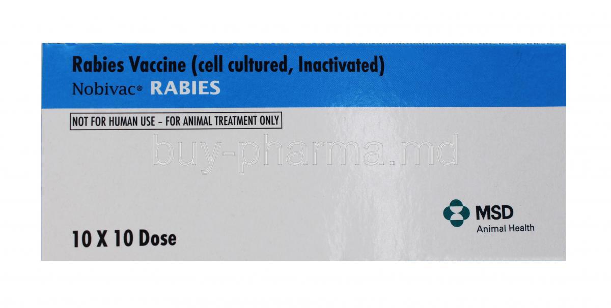 NOBIVAC RABIES Vaccine,1ml per dose, Box surface