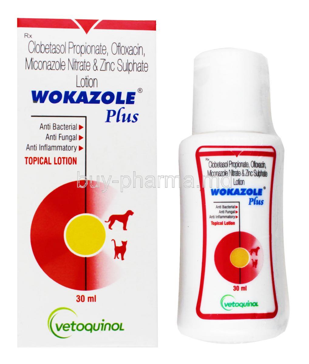 Wokazole Plus box and bottle