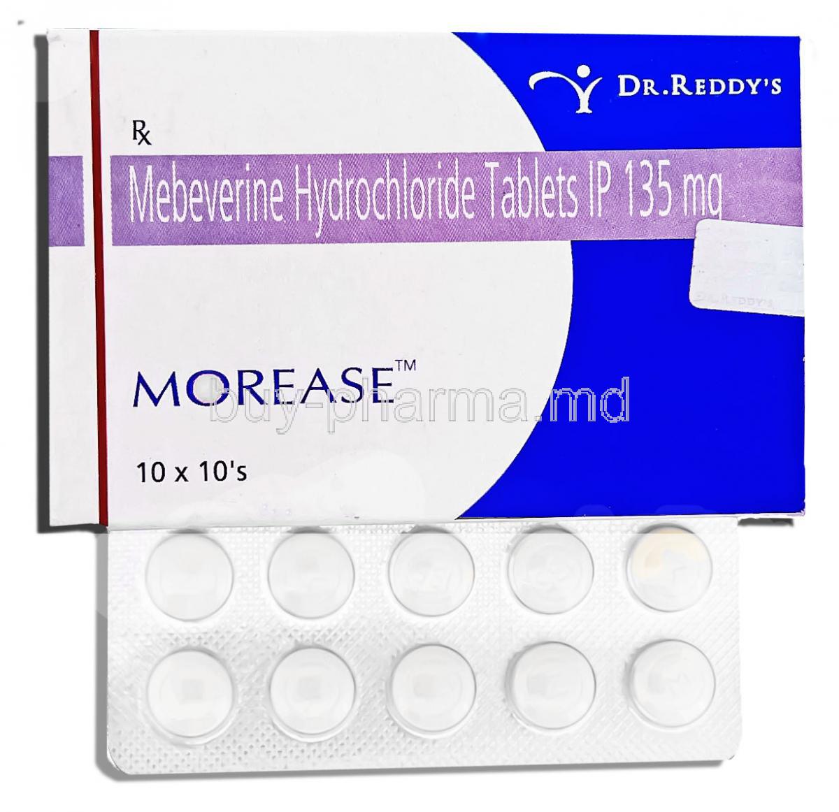 Morease,  Mebeverine 135mg Tablet (Solvay Pharma)