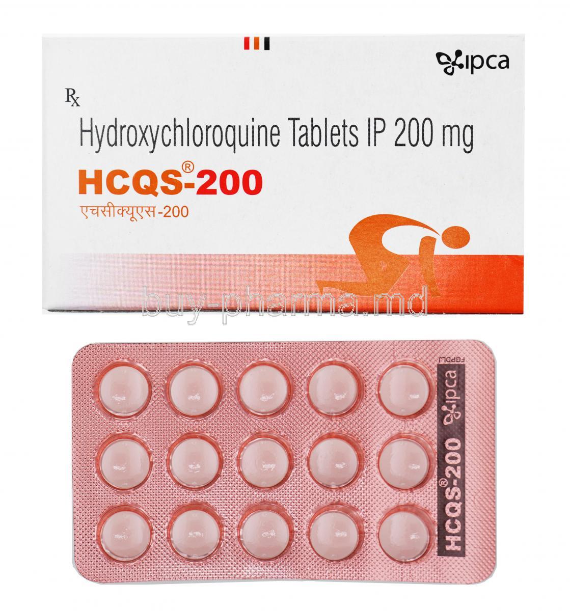 HCQS, Hydroxychloroquine 200mg tablets