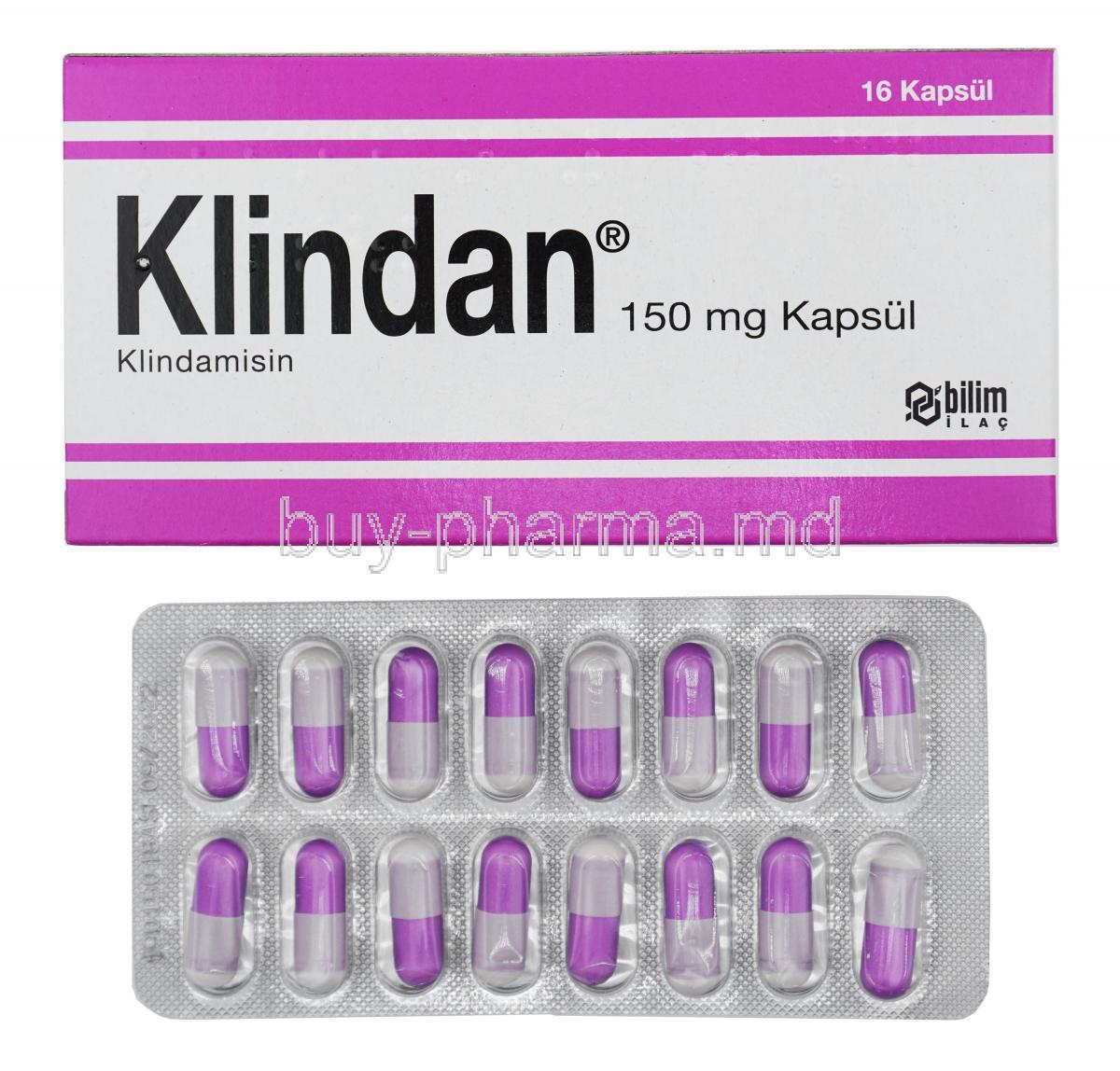 Klindan, Clindamycin 150mg box and capsule