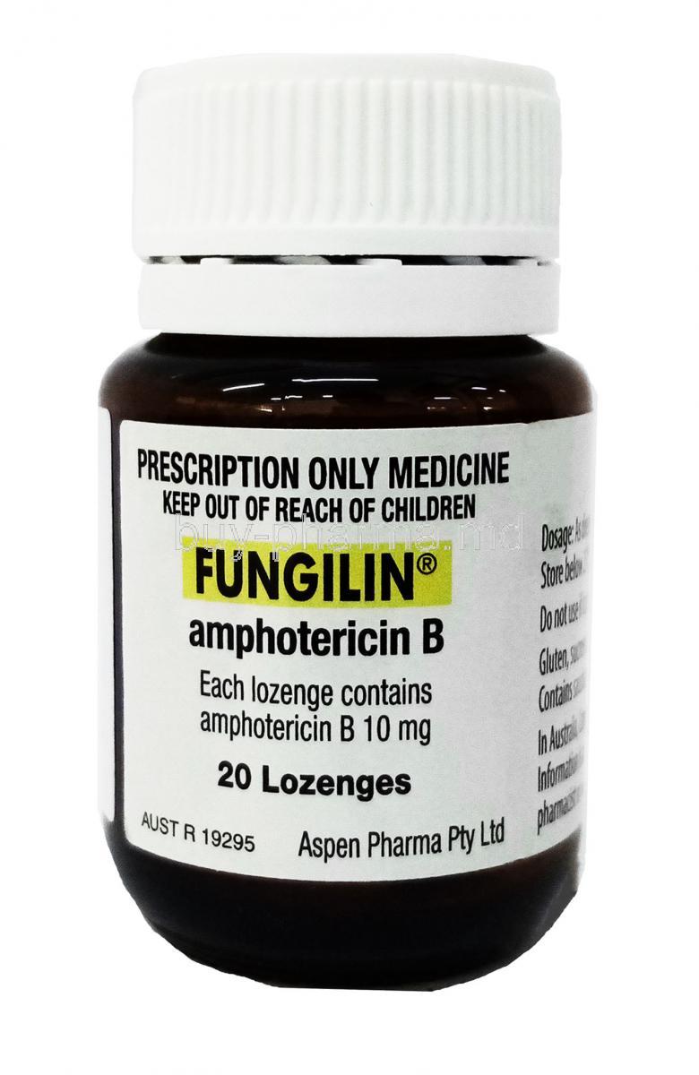 Fungilin, Amphotericin, 10 mg, 20Lozenges, Bottle
