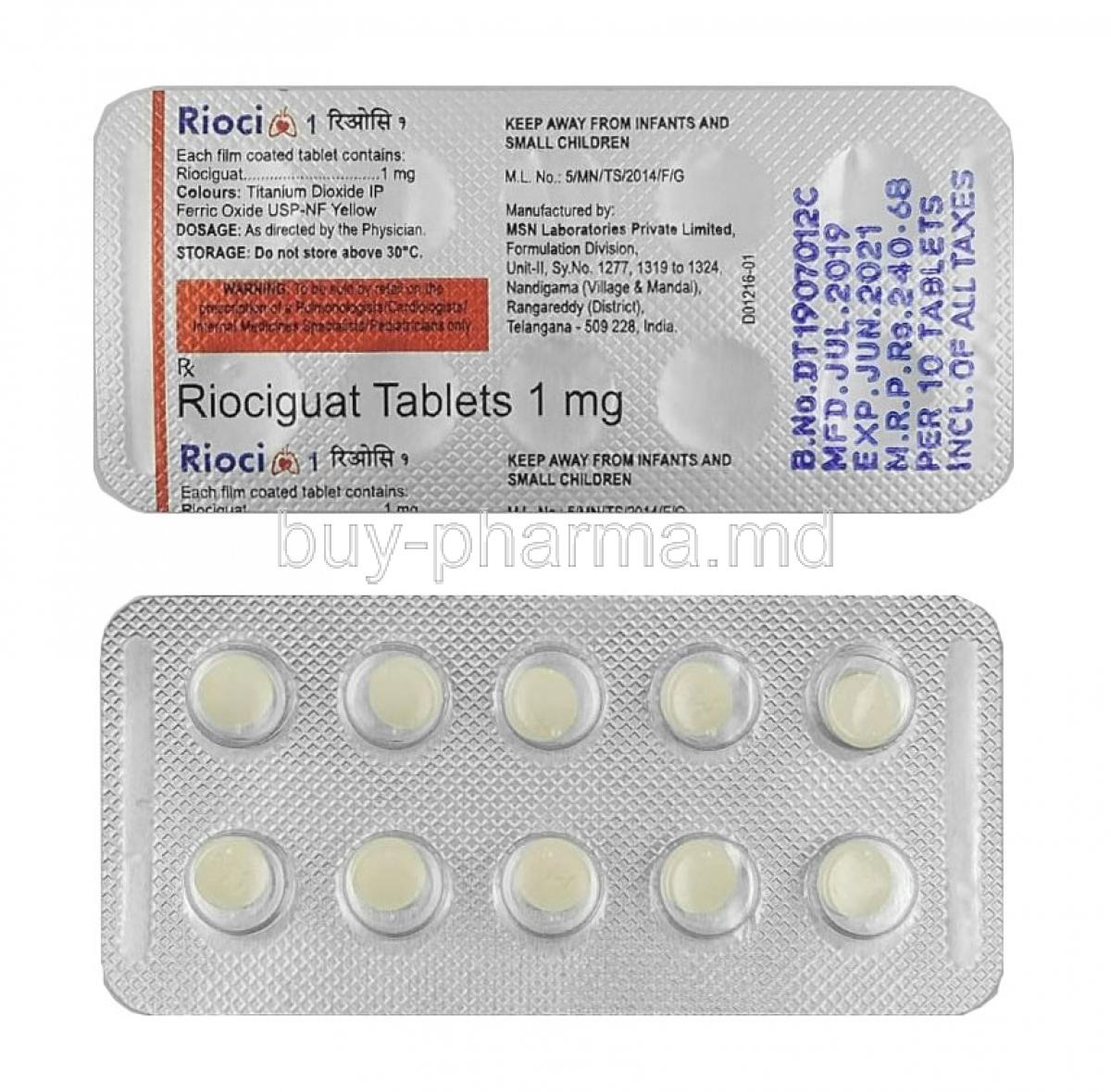 Rioci, Riociguat 1mg tablet
