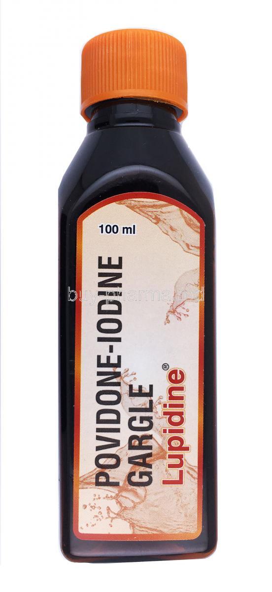 Lupidine Gargle, Povidone Iodine 100ml bottle front