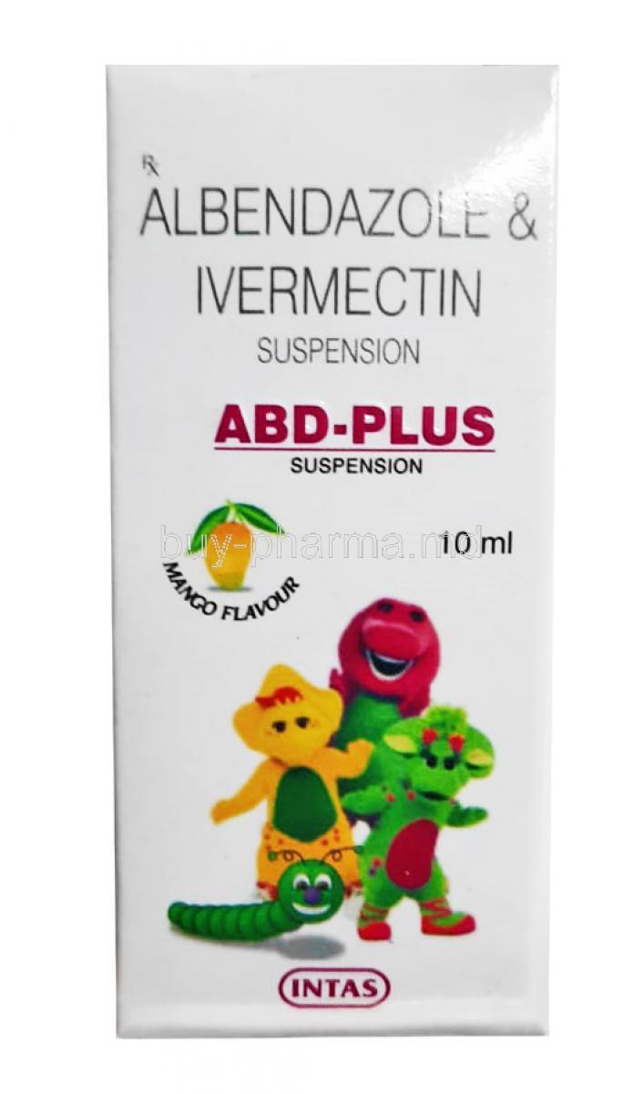 Abd Plus Syrup, Ivermectin and Albendazole 10ml box