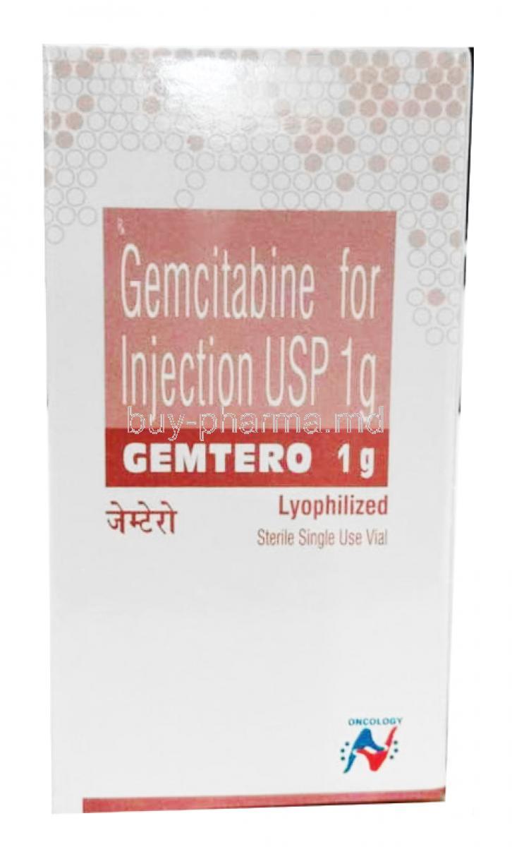 Gemtero Injection, Gemcitabine 1g box