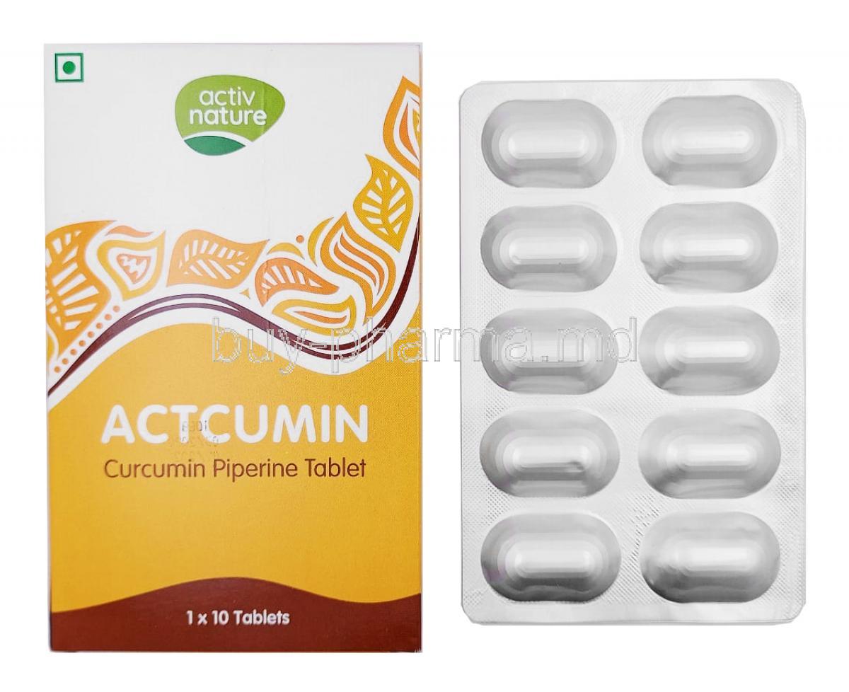 Actcumin, Curcumin/ Piperine box and tablet
