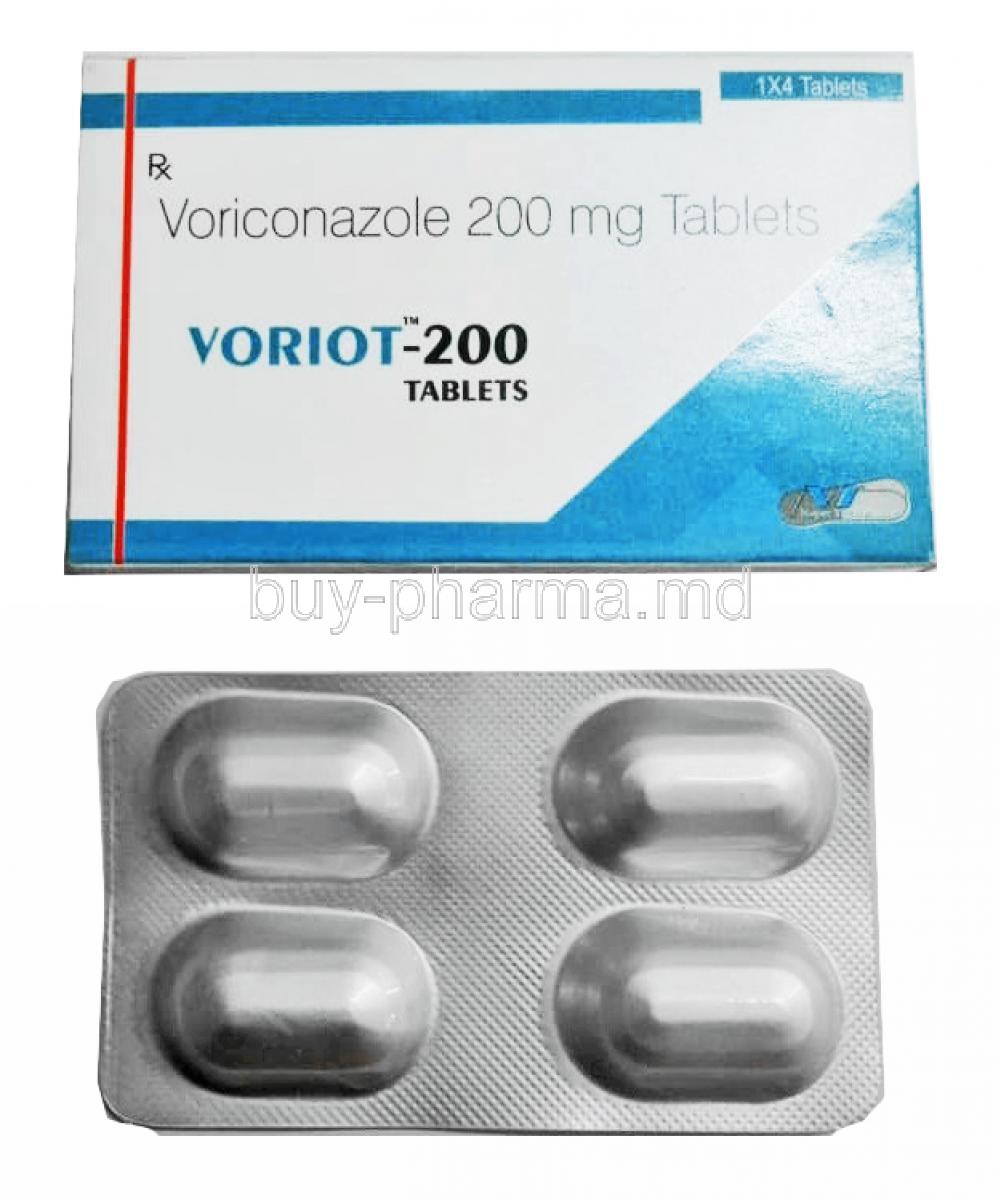 Voriot, Voriconazole 200mg box and tablet