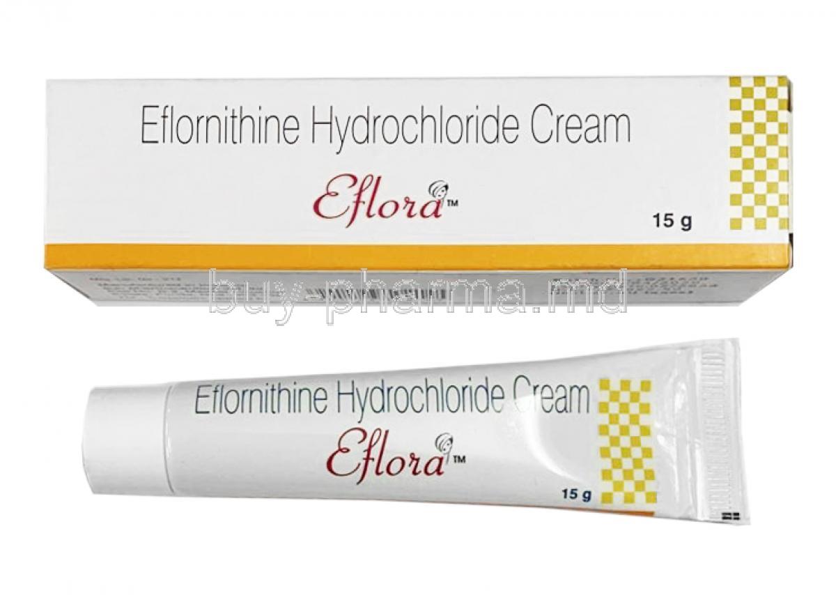 Eflora Cream, Eflornithine 13.9% 15g box and tube